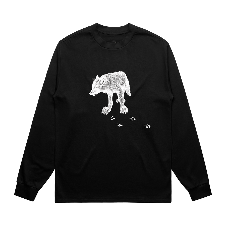 Grinderman Black Sweatshirt White Wolf Front Print
