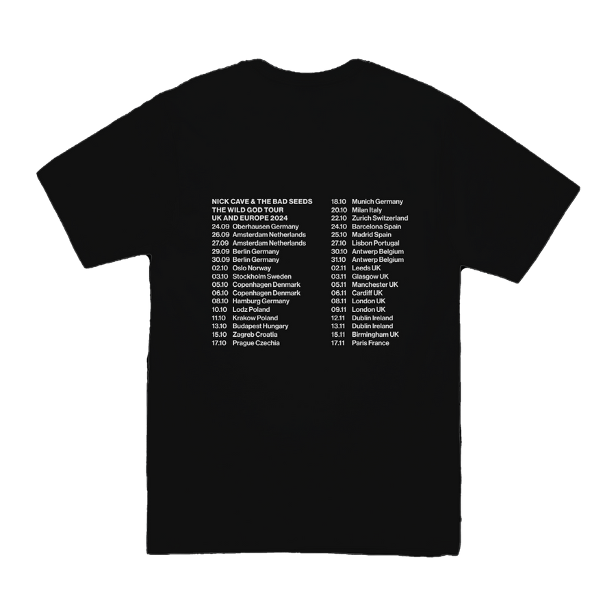 Wild God EU UK 2024 Tour Black T-Shirt
