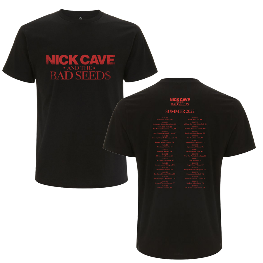 Nick Cave Nick Cave & The Bad Seeds Summer Tour 2022 T-Shirt.  Buy from the official Nick Cave store.