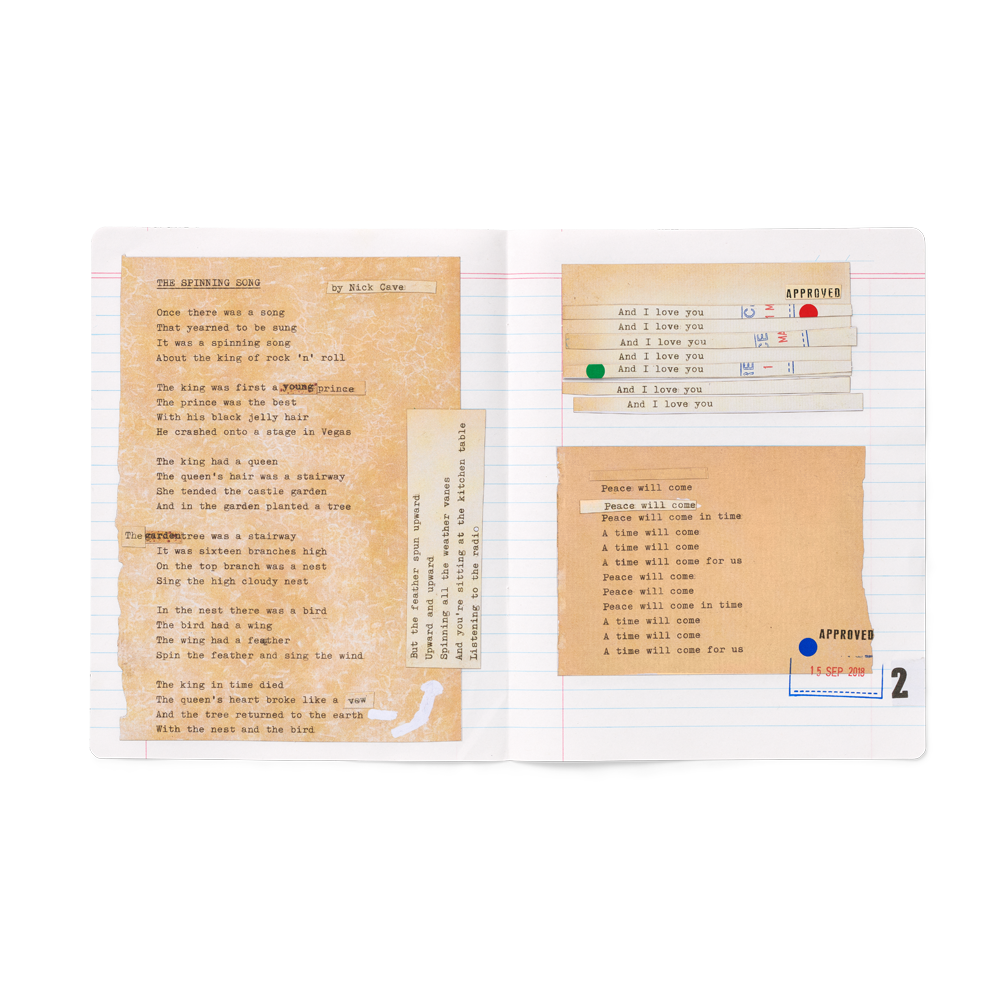 Spinning Song Limited edition lyric sheets Nick Cave Official Store