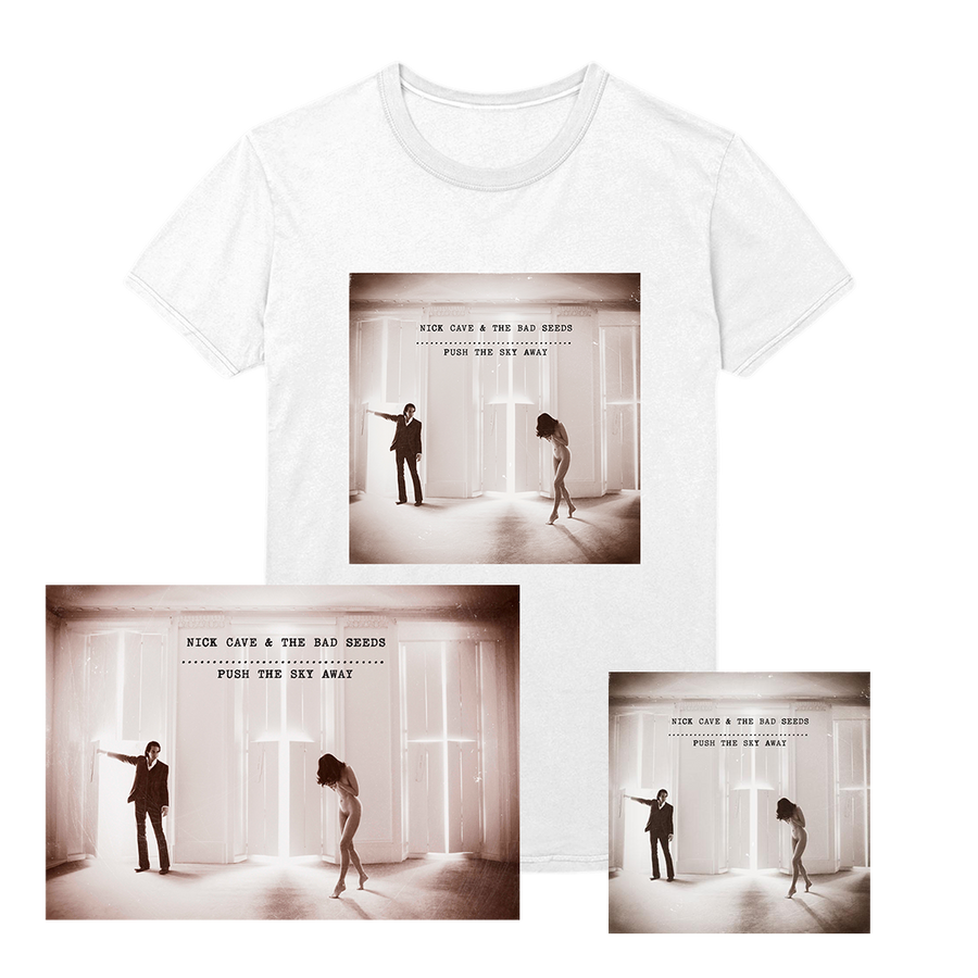 Push The Sky Away White Album T-Shirt, Print + Album Bundle